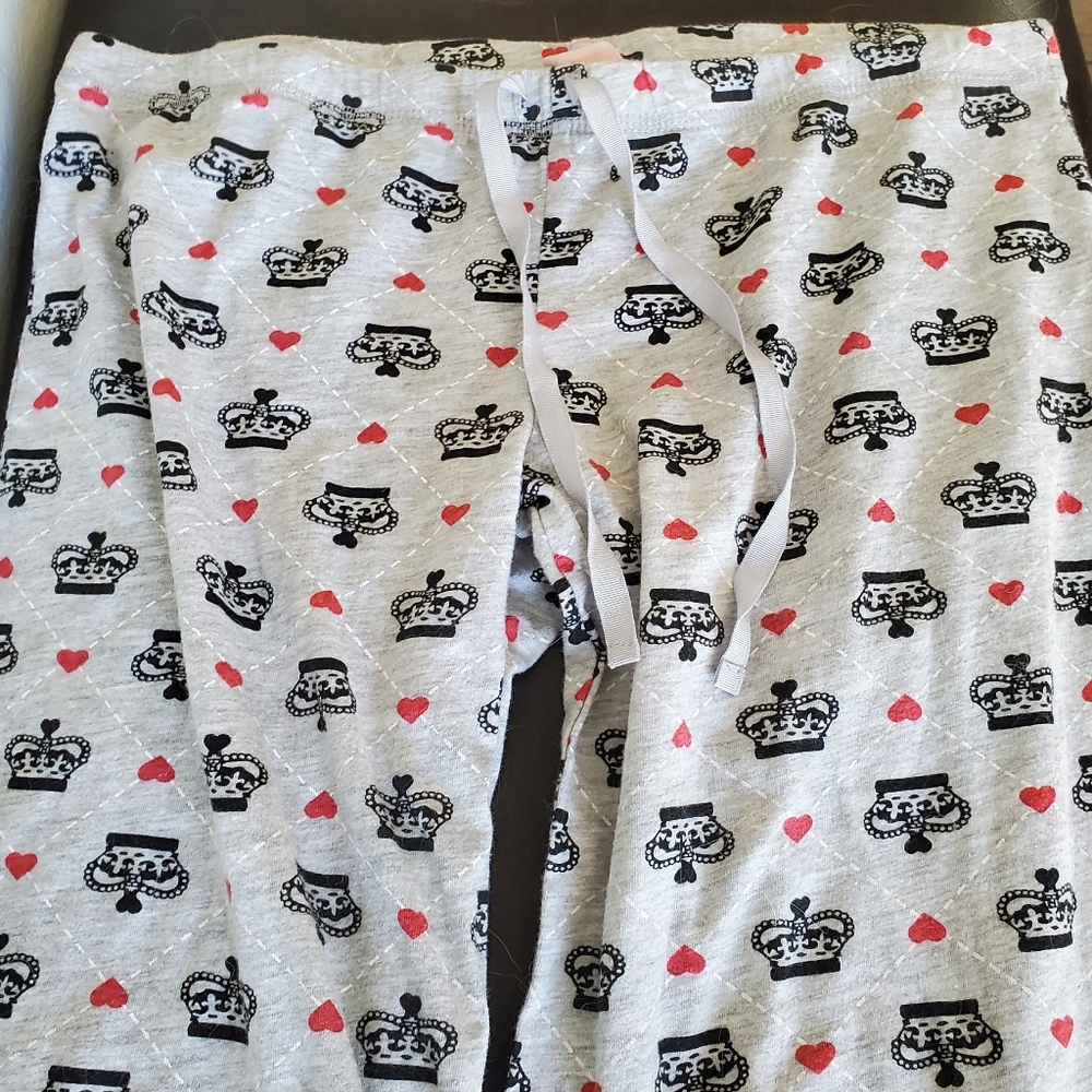 NWOT lounge pants with crowns and hearts